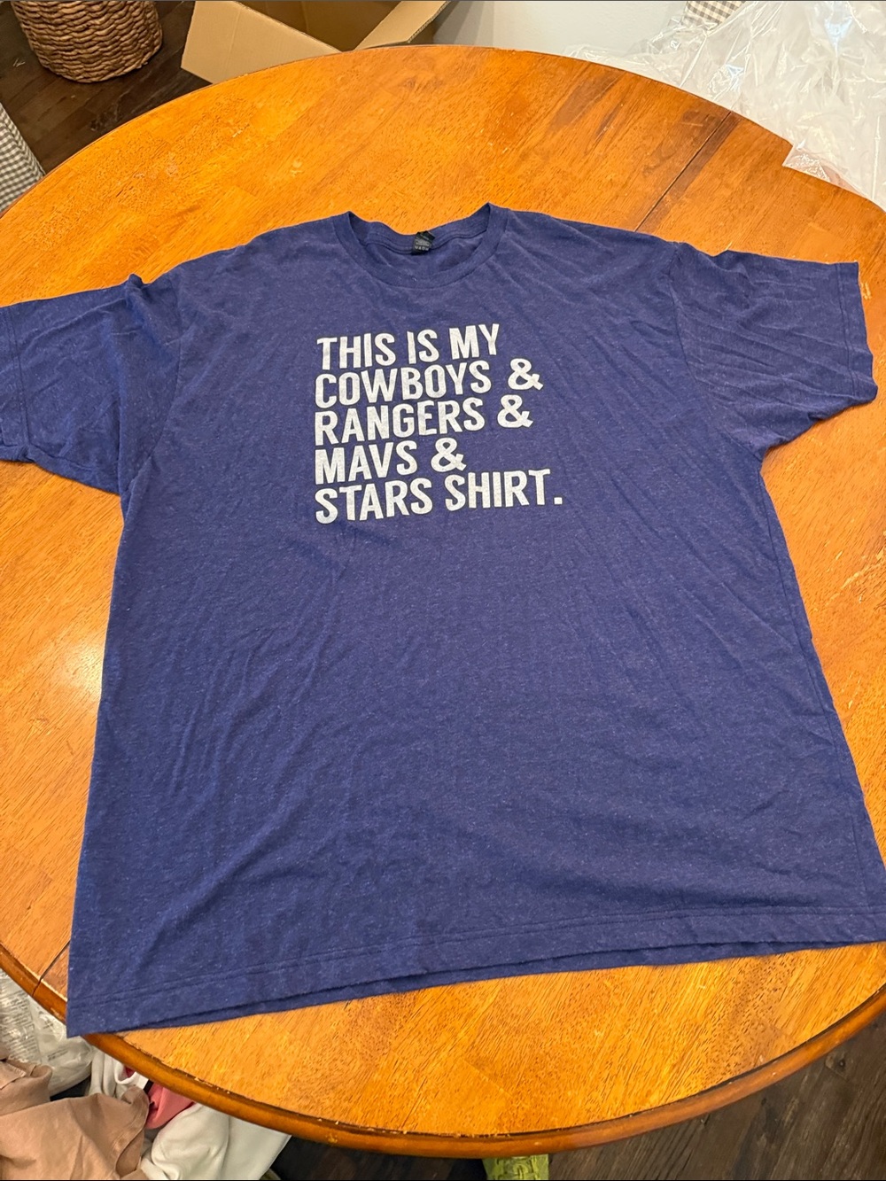 Tultex Blue Sports Text xxl Rangers Mavs Dallas Cowboys Stars